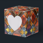 Caixinha De Lembrancinhas Vidro Manchado Vermelho<br><div class="desc">Caixa de Favor de Vidro Manchado Vermelho</div>