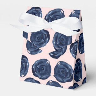 Caixinha De Lembrancinhas Vinhas de Rosa de Aquarela Azul Rosa Cottage Casam