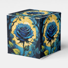 Caixinha De Lembrancinhas Vinhas Rosa azuis 3 Cubo