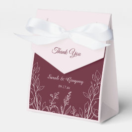 Caixinha De Lembrancinhas Vinho de Ruby Floral Simples Boho