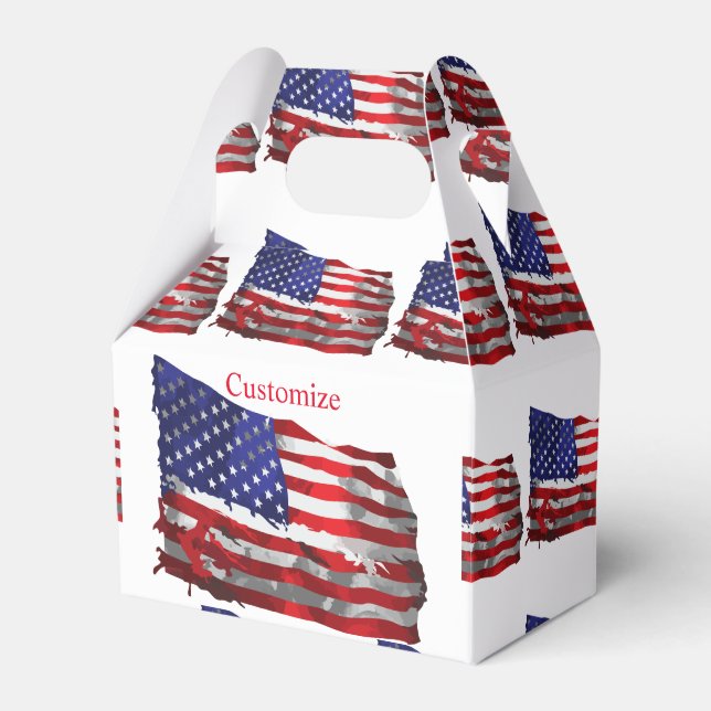 Caixinha De Lembrancinhas Vintage American Flag Thunder_Cove (Frente)