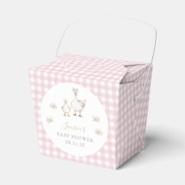 Caixinha De Lembrancinhas Vintage Baby Girl Silly Goose Pink Bow Shower