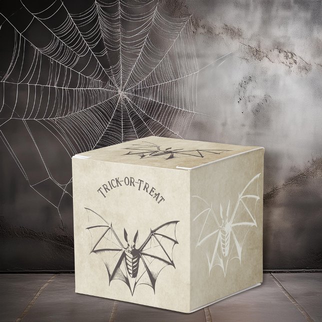 Caixinha De Lembrancinhas Vintage Bat Halloween Esqueletal (Criador carregado)