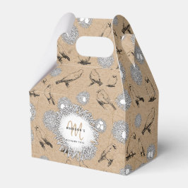 Caixinha De Lembrancinhas Vintage Birds & Nest Rustic Kraft Brown