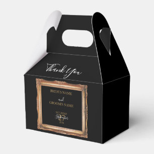 Caixinha De Lembrancinhas Vintage Black & Dourado Wedding