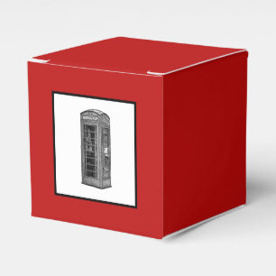 Caixinha De Lembrancinhas Vintage British Phone Booth Illustration UK Viagem