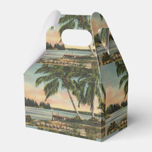 Caixinha De Lembrancinhas Vintage Coconut Palms Tropical Breeze Sunset