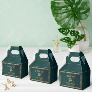 Caixinha De Lembrancinhas Vintage Dark Green Obrigado