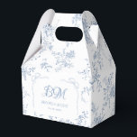 Caixinha De Lembrancinhas Vintage Floral French Blue Wedch Monograma<br><div class="desc">Elegante e eterno, estas Caixas de Favor do Casamento Azul Francês Personalizado Vintage Floral são perfeitas para favores de casamento. Projetados para um casamento azul francês, eles complementam qualquer tema de casamento azul, de casamento azul empoeirado a casamentos azuis. Ideal para favores de casamento para convidados, eles adicionam um toque...</div>