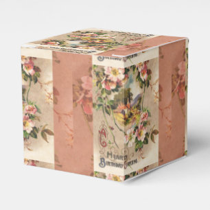 Caixinha De Lembrancinhas Vintage Happy Birthday Card Trabalho de arte