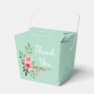Caixinha De Lembrancinhas Vintage Mint Green Obrigado Rosa Rosa Rosa Rosa Ro