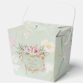 Caixinha De Lembrancinhas Vintage Mint Peony Weding Box
