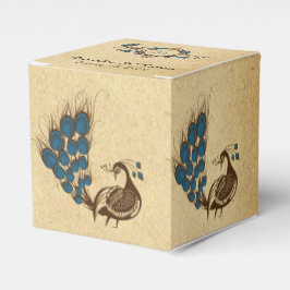 Caixinha De Lembrancinhas Vintage Peacock Monographic Weding Box