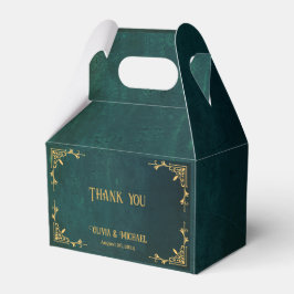 Caixinha De Lembrancinhas Vintage Verde Escuro Obrigado