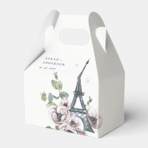 Caixinha De Lembrancinhas Vintage Watercolor Torre Eiffel Casamento Floral