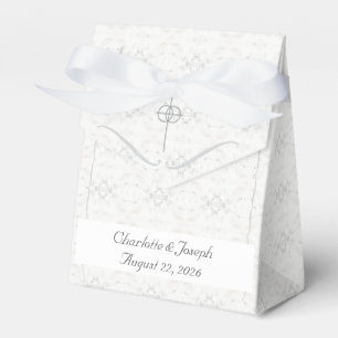 Caixinha De Lembrancinhas Vintage White-Lace Casamento Católico