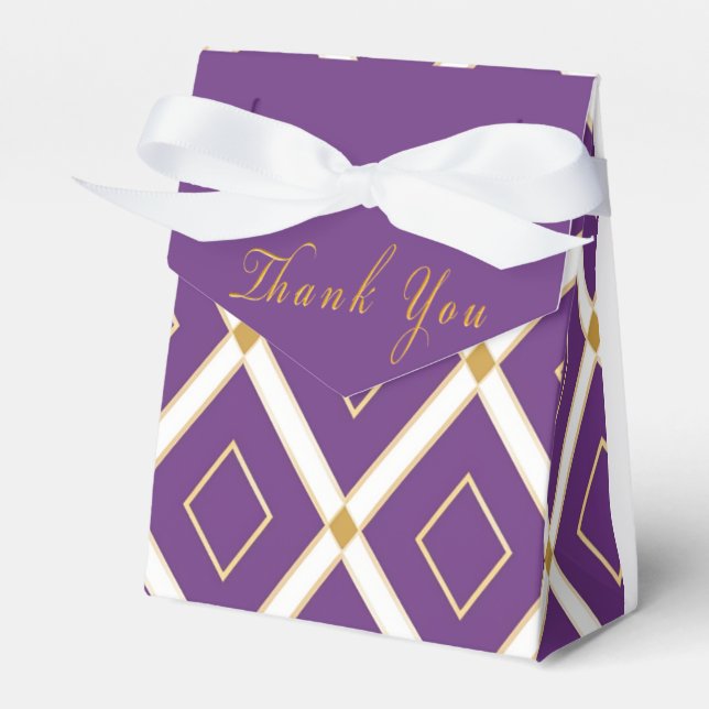 Caixinha De Lembrancinhas Violeta Roxo Tendência Dinâmico Estampado (Frente)