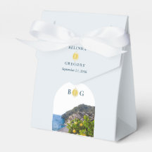 Watercolor Amalfi Coast Arch Italy Lemons Wedding