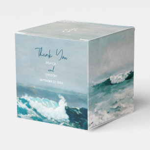Caixinha De Lembrancinhas Watercolor Beach Ocean Ong Casamento Monograma