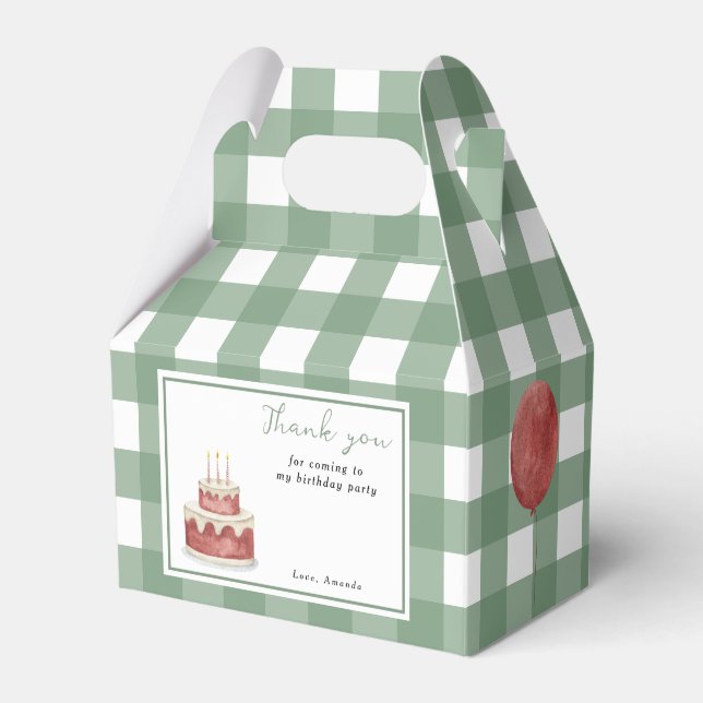 Caixinha De Lembrancinhas Watercolor Dinosaur Primeiro aniversário Obrigado (Frente)