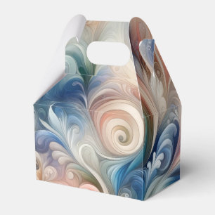 Caixinha De Lembrancinhas Watercolor Fantasy Floral Pastel Blue & Cream