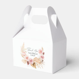 Caixinha De Lembrancinhas Watercolor Floral Boho Pampas, Favor do Casamento