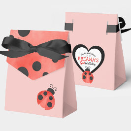 Caixinha De Lembrancinhas Watercolor Ladybug Birthday Treat