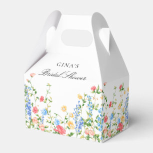 Caixinha De Lembrancinhas Watercolor Meadow Wildflower Boho Chá de panela