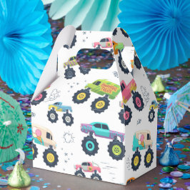 Caixinha De Lembrancinhas Watercolor Monster Car Trucks kids