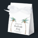 Caixinha De Lembrancinhas Watercolor Palm Trees Coastal Bachelorette Party<br><div class="desc">Elevate your bachelorette weekend vibes with our custom palm tree Favor Boxes! Picture this: lush, tropical palm fronds swaying gently, printed on these Favor Boxes, ready to add a touch of paradise to your celebration. Personalize them with the bride-to-be's name, your dreamy destination, and the unforgettable date, making each Favor...</div>