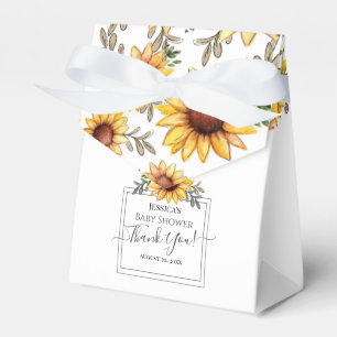 Caixinha De Lembrancinhas Watercolor Sunflower Chá de fraldas Obrigado