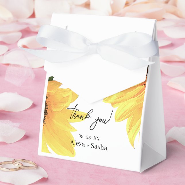Caixinha De Lembrancinhas Watercolor Sunflower Wedding (Casamento)