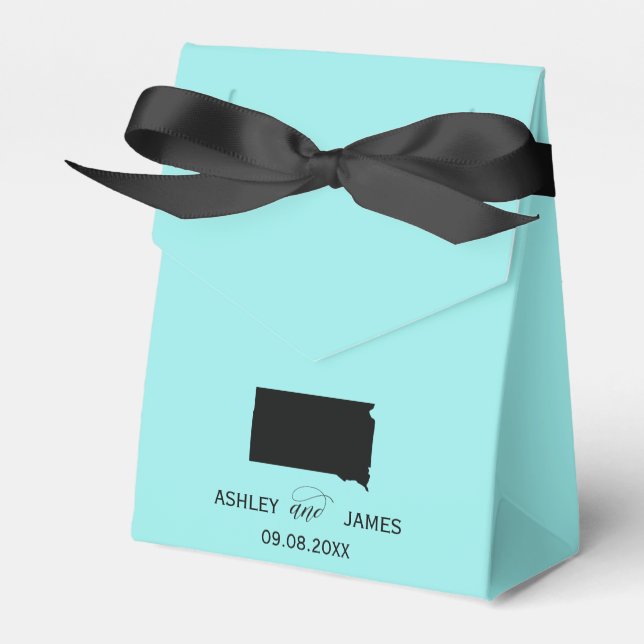 Caixinha De Lembrancinhas Wedding Welcome to South Dakota Favor Box, Mapa (Frente)