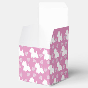Caixinha De Lembrancinhas Westie Favor Box Corações Rosa