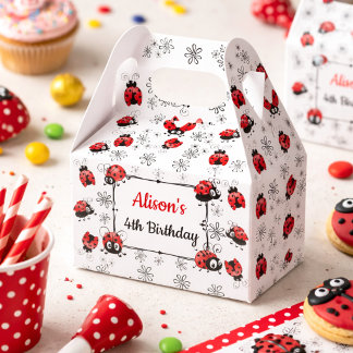 Caixinha De Lembrancinhas Whimsical Ladybugs Birthday