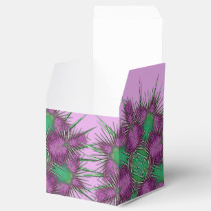 Caixinha De Lembrancinhas Whimsical Purple Scottish Thister Floral Design