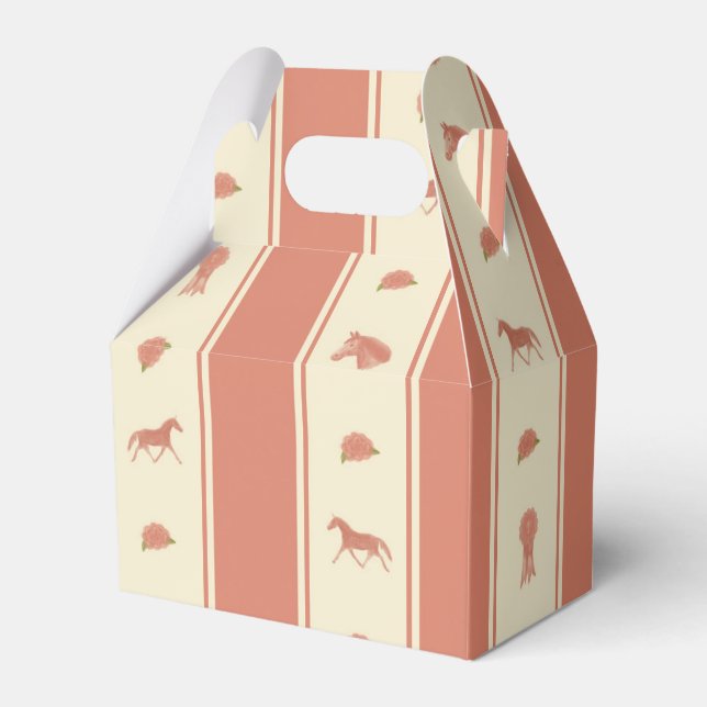 Caixinha De Lembrancinhas Whimsical Show Pony Horse Patterno (Frente)