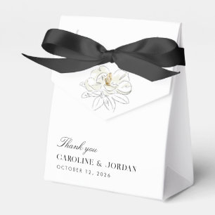 Caixinha De Lembrancinhas White Magnolia Ilustração Moderna Casamento Mínimo