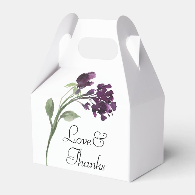 Caixinha De Lembrancinhas Wildbloom | Flores Boêmicas Roxas Profundas Obriga (Frente)