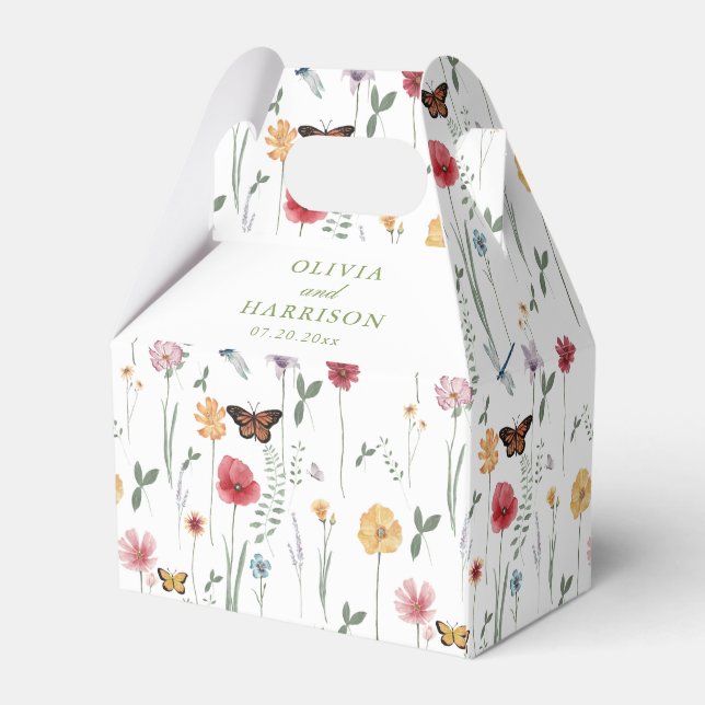Caixinha De Lembrancinhas Wildflower Garden Wedding Favor Box (Verso)