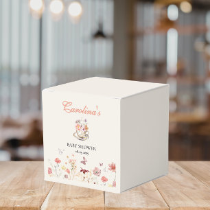 Caixinha De Lembrancinhas Wildflower um bebê está fazendo chá de fraldas de