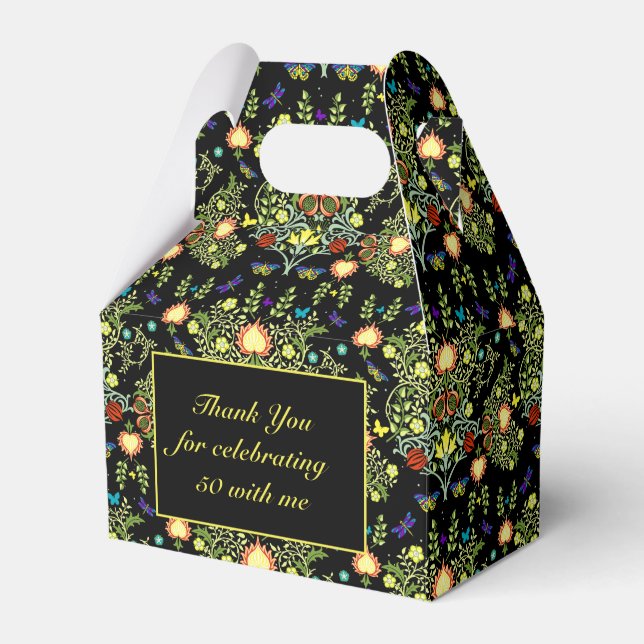 Caixinha De Lembrancinhas William Morris Festa de aniversário Favor (Frente)