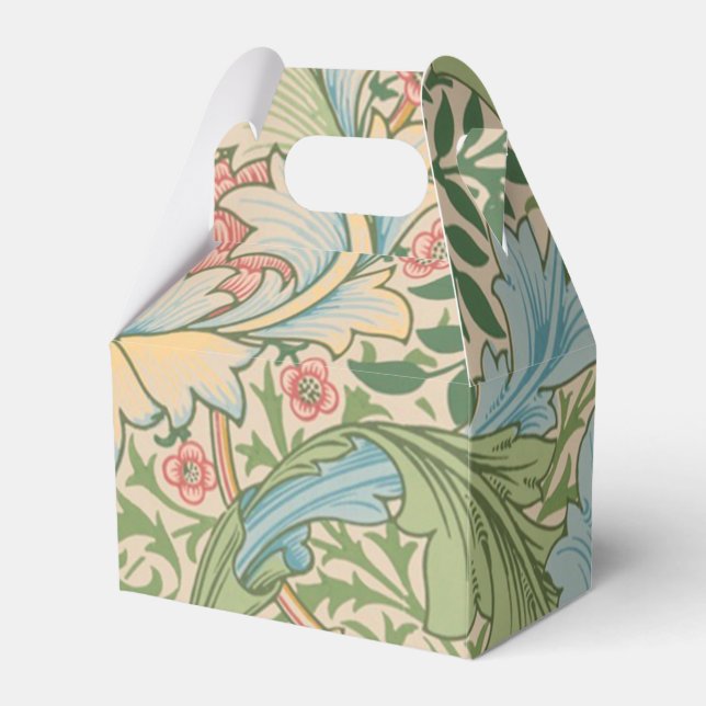 Caixinha De Lembrancinhas William Morris Flor de Murta Floral Botânico (Frente)