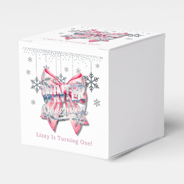 Caixinha De Lembrancinhas Winter Onderland Girl 1rua. Festa de aniversário (Frente)