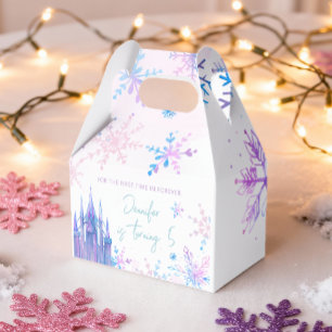 Caixinha De Lembrancinhas Winter Wonderland Snowflakes Girl Snow Birday