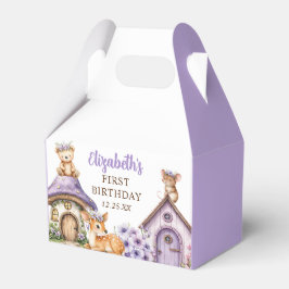 Caixinha De Lembrancinhas Woodland Animals Girl 1st Birthday Party