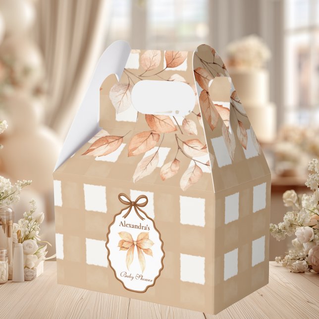 Caixinha De Lembrancinhas Woodland Chá de fraldas Gingham (Criador carregado)