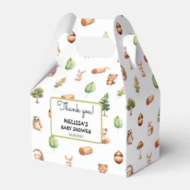 Caixinha De Lembrancinhas Woodland Obrigado (Frente)