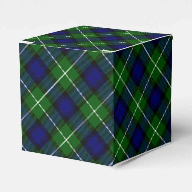 Caixinha De Lembrancinhas Xadrez azul-tartan (Frente)