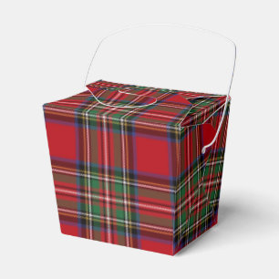 Caixinha De Lembrancinhas Xadrez Clan Stewart Plaid Vermelho Verde Festa